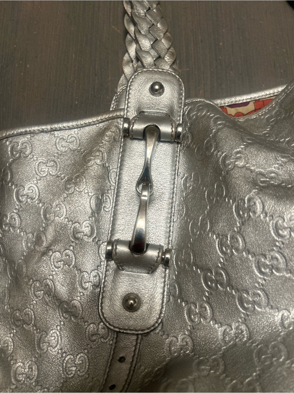 Y2K Large Stunning horse bit embellished monogram embossed leather - Picture 16 of 16
